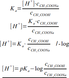 Wyprowadzenie równania Hendersona-Hasselbalcha dla buforu octanowego.