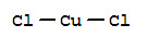 Wzór strukturalny chlorku miedzi CuCl2.